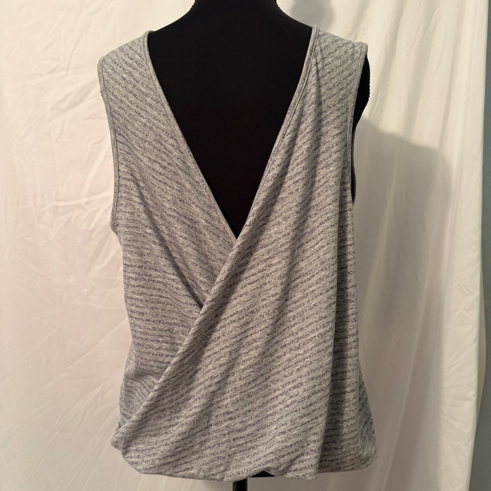 Victoria's Secret Gray Striped Tank Top open back wrap